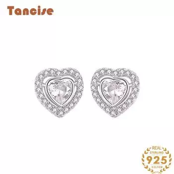 Танциз стерлингового серебра 925 пробы циркон серьги серьги-капли для женщин подарки на свадьбу серебряный
