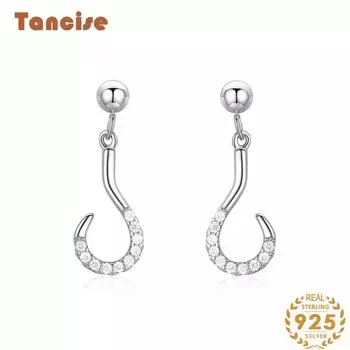 Танциз стерлингового серебра 925 пробы циркон серьги серьги-капли для женщин подарки на свадьбу серебряный