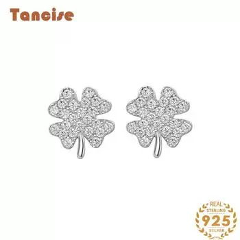 Танциз стерлингового серебра 925 пробы циркон серьги серьги-капли для женщин подарки на свадьбу серебряный