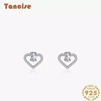 Танциз стерлингового серебра 925 пробы циркон серьги серьги-капли для женщин подарки на свадьбу серебряный
