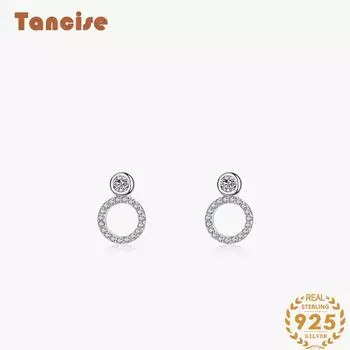 Танциз стерлингового серебра 925 пробы циркон серьги серьги-капли для женщин подарки на свадьбу серебряный