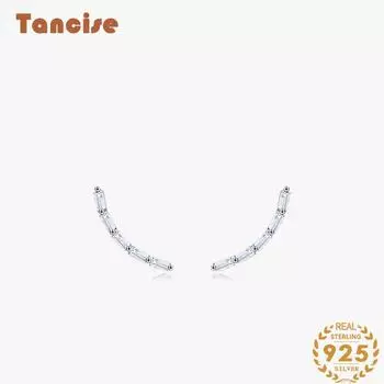 Танциз стерлингового серебра 925 пробы циркон серьги серьги-капли для женщин подарки на свадьбу серебряный
