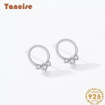 Танциз стерлингового серебра 925 пробы циркон серьги серьги-капли для женщин подарки на свадьбу серебряный