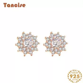 Танциз стерлингового серебра 925 пробы циркон серьги серьги-капли для женщин подарки на свадьбу серебряный