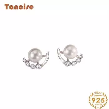 Танциз стерлингового серебра 925 пробы циркон серьги серьги-капли для женщин подарки на свадьбу серебряный