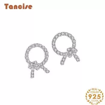 Танциз стерлингового серебра 925 пробы циркон серьги серьги-капли для женщин подарки на свадьбу серебряный
