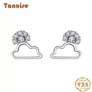 Танциз стерлингового серебра 925 пробы циркон серьги серьги-капли для женщин подарки на свадьбу серебряный