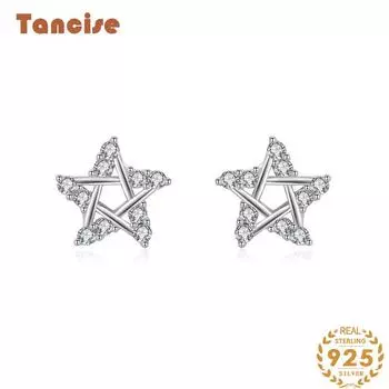 Танциз стерлингового серебра 925 пробы циркон серьги серьги-капли для женщин подарки на свадьбу серебряный