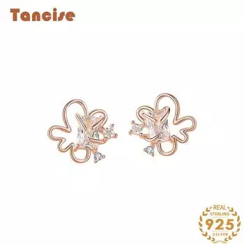 Танциз стерлингового серебра 925 пробы циркон серьги серьги-капли для женщин подарки на свадьбу серебряный