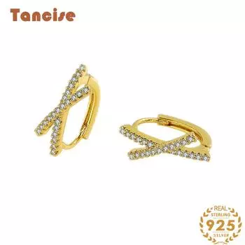 Танциз стерлингового серебра 925 пробы циркон серьги серьги-капли для женщин подарки на свадьбу серебряный