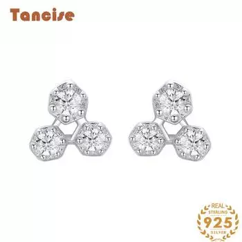 Танциз стерлингового серебра 925 пробы циркон серьги серьги-капли для женщин подарки на свадьбу серебряный