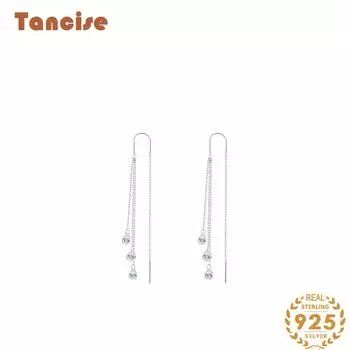 Танциз стерлингового серебра 925 пробы циркон серьги серьги-капли для женщин подарки на свадьбу серебряный