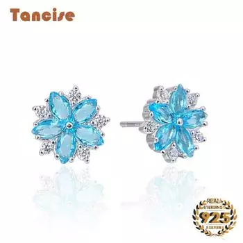 Танциз стерлингового серебра 925 пробы циркон серьги серьги-капли для женщин подарки на свадьбу