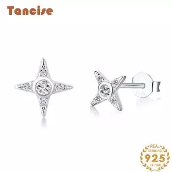 Танциз стерлингового серебра 925 пробы циркон серьги серьги-капли для женщин подарки на свадьбу серебряный