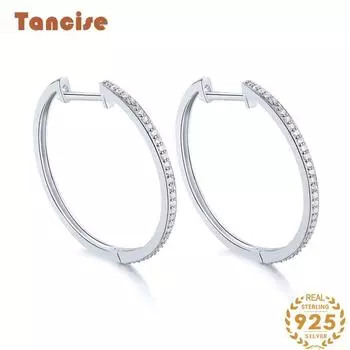 Танциз стерлингового серебра 925 пробы циркон серьги серьги-капли для женщин подарки на свадьбу серебряный
