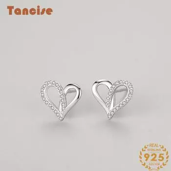 Танциз стерлингового серебра 925 пробы циркон серьги серьги-капли для женщин подарки на свадьбу серебряный