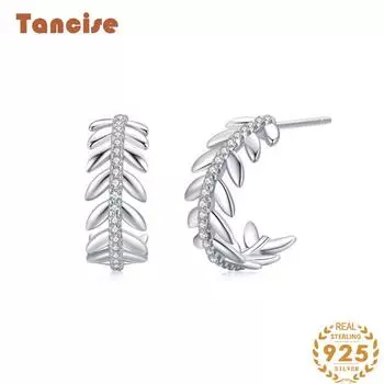Танциз стерлингового серебра 925 пробы циркон серьги серьги-капли для женщин подарки на свадьбу серебряный