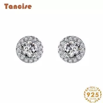 Танциз стерлингового серебра 925 пробы циркон серьги серьги-капли для женщин подарки на свадьбу белый