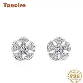 Танциз стерлингового серебра 925 пробы циркон серьги серьги-капли для женщин подарки на свадьбу серебряный