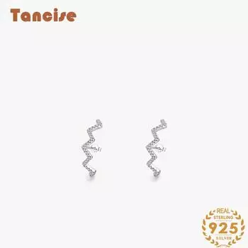 Танциз стерлингового серебра 925 пробы циркон серьги серьги-капли для женщин подарки на свадьбу серебряный