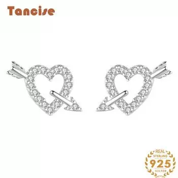 Танциз стерлингового серебра 925 пробы циркон серьги серьги-капли для женщин подарки на свадьбу серебряный