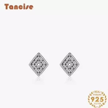 Танциз стерлингового серебра 925 пробы циркон серьги серьги-капли для женщин подарки на свадьбу