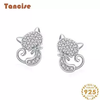 Танциз стерлингового серебра 925 пробы циркон серьги серьги-капли для женщин подарки на свадьбу серебряный