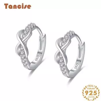Танциз стерлингового серебра 925 пробы циркон серьги серьги-капли для женщин подарки на свадьбу серебряный
