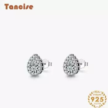 Танциз стерлингового серебра 925 пробы циркон серьги серьги-капли для женщин подарки на свадьбу серебряный
