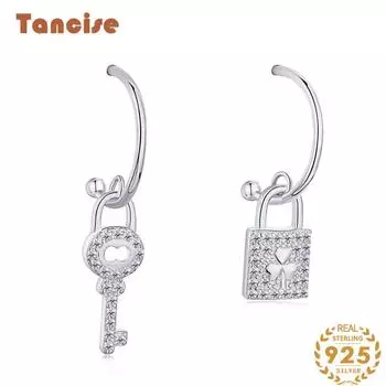 Танциз стерлингового серебра 925 пробы циркон серьги серьги-капли для женщин подарки на свадьбу серебряный