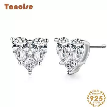 Танциз стерлингового серебра 925 пробы циркон серьги серьги-капли для женщин подарки на свадьбу серебряный