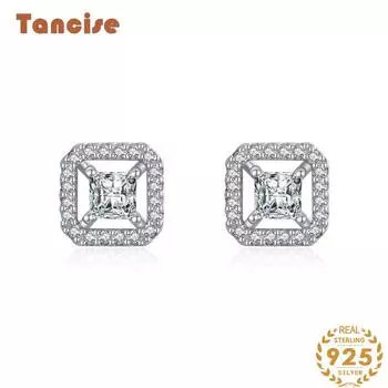 Танциз стерлингового серебра 925 пробы циркон серьги серьги-капли для женщин подарки на свадьбу серебряный