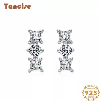 Танциз стерлингового серебра 925 пробы циркон серьги серьги-капли для женщин подарки на свадьбу серебряный