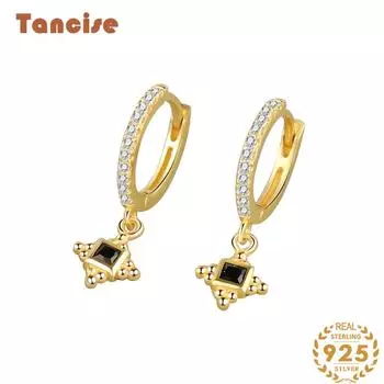 Танциз стерлингового серебра 925 пробы циркон серьги серьги-капли для женщин подарки на свадьбу серебряный