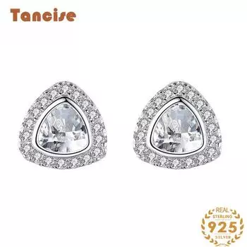 Танциз стерлингового серебра 925 пробы циркон серьги серьги-капли для женщин подарки на свадьбу серебряный
