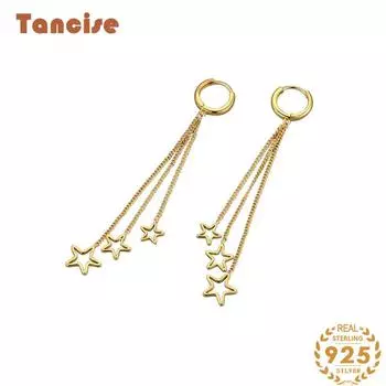 Танциз стерлингового серебра 925 пробы циркон серьги серьги-капли для женщин подарки на свадьбу серебряный