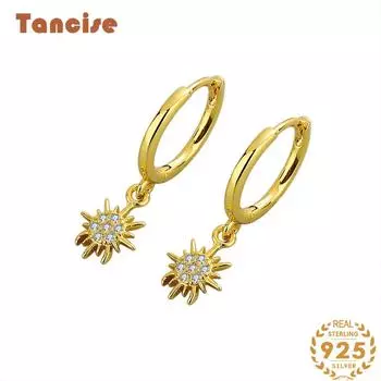 Танциз стерлингового серебра 925 пробы циркон серьги серьги-капли для женщин подарки на свадьбу серебряный
