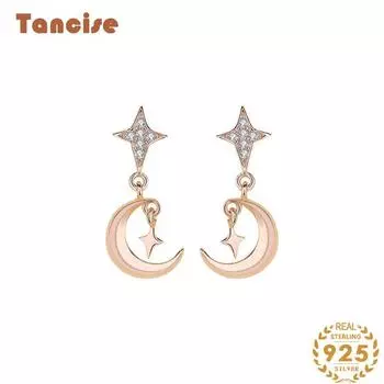 Танциз стерлингового серебра 925 пробы циркон серьги серьги-капли для женщин подарки на свадьбу серебряный