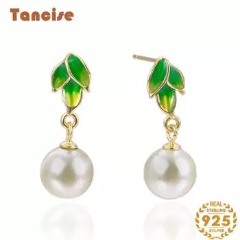 Танциз стерлингового серебра 925 пробы циркон серьги серьги-капли для женщин подарки на свадьбу белый