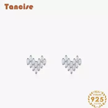 Танциз стерлингового серебра 925 пробы циркон серьги серьги-капли для женщин подарки на свадьбу серебряный