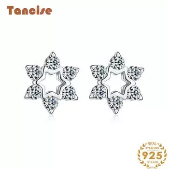 Танциз стерлингового серебра 925 пробы циркон серьги серьги-капли для женщин подарки на свадьбу серебряный