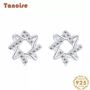 Танциз стерлингового серебра 925 пробы циркон серьги серьги-капли для женщин подарки на свадьбу серебряный
