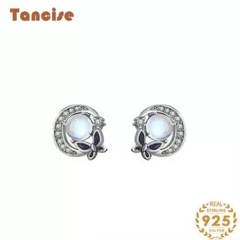 Танциз стерлингового серебра 925 пробы циркон серьги серьги-капли для женщин подарки на свадьбу серебряный