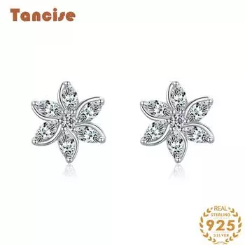Танциз стерлингового серебра 925 пробы циркон серьги серьги-капли для женщин подарки на свадьбу серебряный