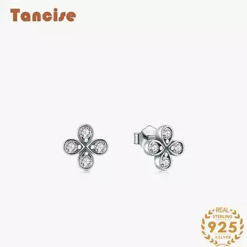 Танциз стерлингового серебра 925 пробы циркон серьги серьги-капли для женщин подарки на свадьбу серебряный