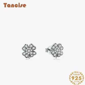 Танциз стерлингового серебра 925 пробы циркон серьги серьги-капли для женщин подарки на свадьбу серебряный