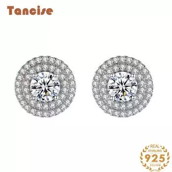 Танциз стерлингового серебра 925 пробы циркон серьги серьги-капли для женщин подарки на свадьбу серебряный