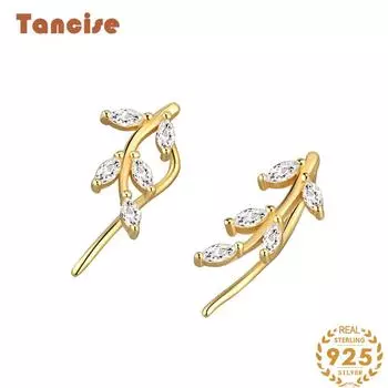 Танциз стерлингового серебра 925 пробы циркон серьги серьги-капли для женщин подарки на свадьбу серебряный