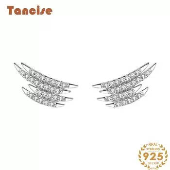 Танциз стерлингового серебра 925 пробы циркон серьги серьги-капли для женщин подарки на свадьбу серебряный