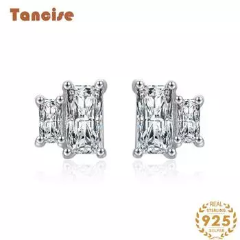 Танциз стерлингового серебра 925 пробы циркон серьги серьги-капли для женщин подарки на свадьбу серебряный